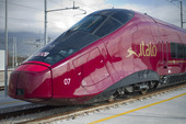 A high speed.italo AGV NTV train is seen prior to its launch in Italy December 9, 2011. Founded in 2006 as the European Union moved to open up rail transport to market competition, NTV has invested 1 billion euros ($1.3 billion) to shake up train travel in Italy with the promise of fast journeys and deluxe service under the brand name Italo by March 2012.  REUTERS/Alstom Partners/handout (ITALY - Tags: TRANSPORT TRAVEL BUSINESS) NO ARCHIVES. FOR EDITORIAL USE ONLY. NOT FOR SALE FOR MARKETING OR ADVERTISING CAMPAIGNS. THIS IMAGE HAS BEEN SUPPLIED BY A THIRD PARTY. IT IS DISTRIBUTED, EXACTLY AS RECEIVED BY REUTERS, AS A SERVICE TO CLIENTS 