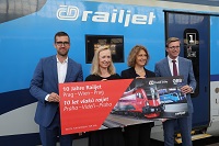 Railjet oslavil 10 let na trase z Prahy do Vídně 